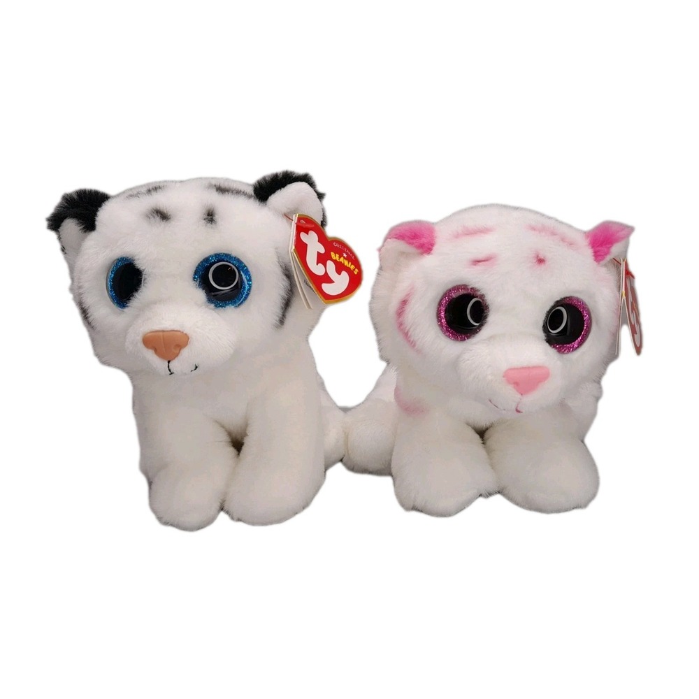 Ty Beanie Babies Tundra & Tabor Tiger Plush Set of 2 - 6" MWMTs Stuffed Animals